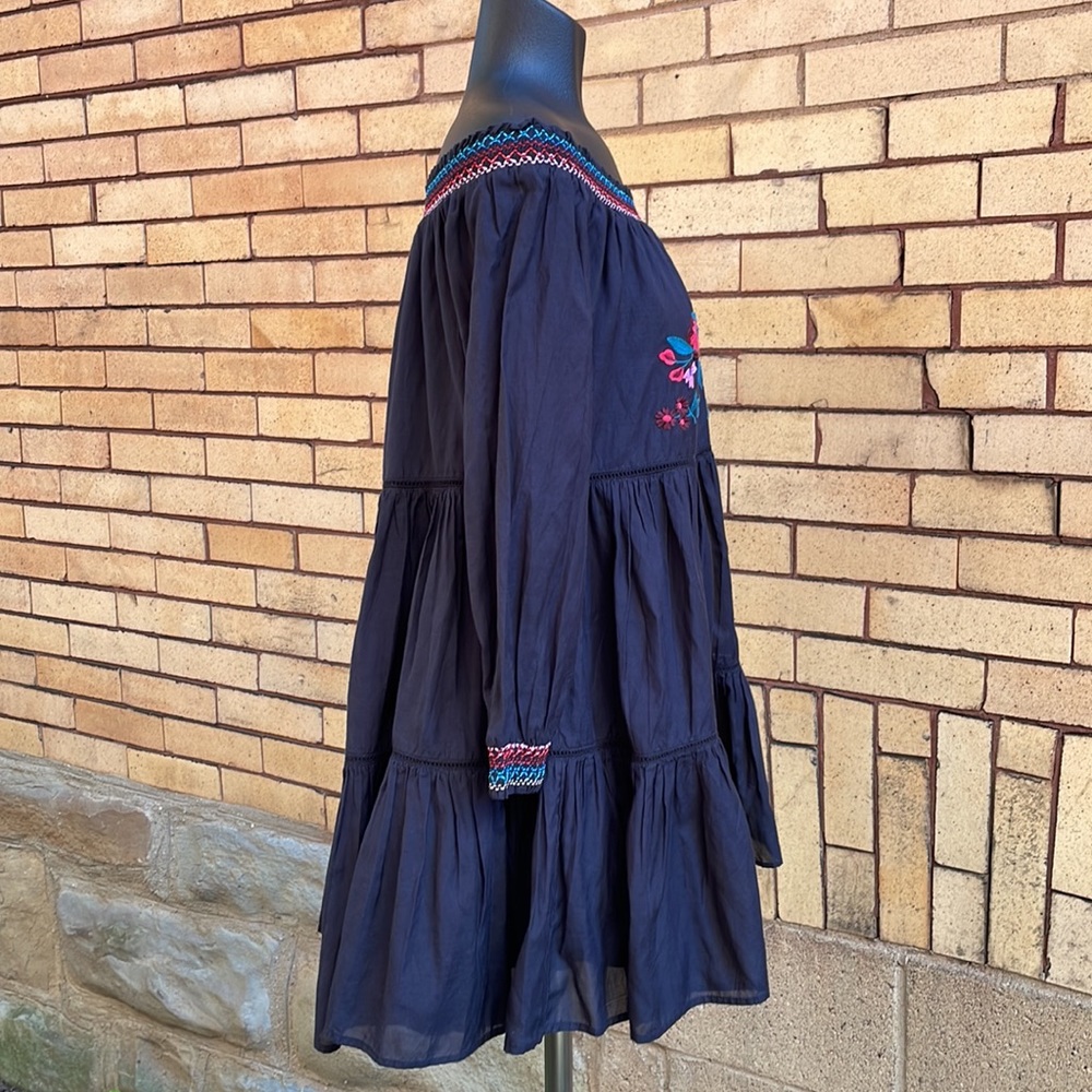 Free People Sunbeams Embroidered Off-Shoulder Tunic Dress Size Small - Picture 4 of 6